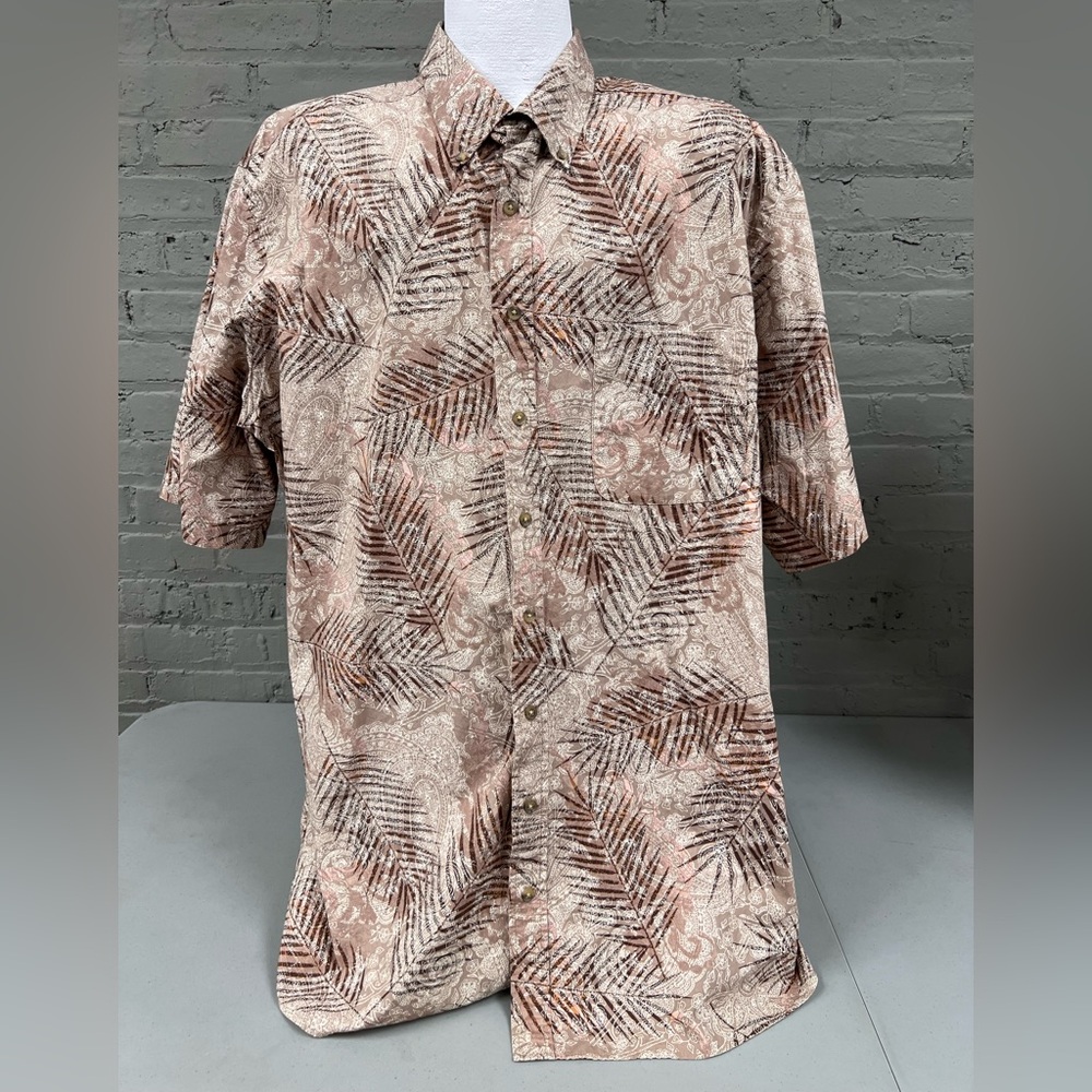 Harbor Bay Men’s Tropical Leaf Print Shirt